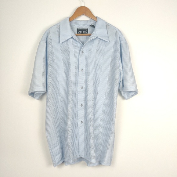 Ponti by Phita Blue Men's Button up Short Sleeve - Picture 4 of 4